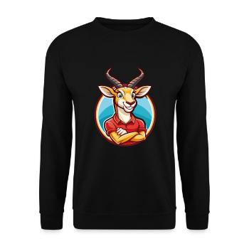 antilope drôle kawaii dessin animé clipart animal de compagnie - Sweat-shirt Unisexe - noir - Devant - Alina (178cm) & Michal (187cm)