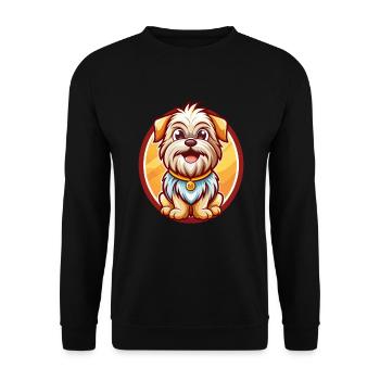 Affenpinscher Dog Funny Kawaii Cartoon Animal Pet - Unisex Sweatshirt - black - Front - Alina (178cm) & Michal (187cm)