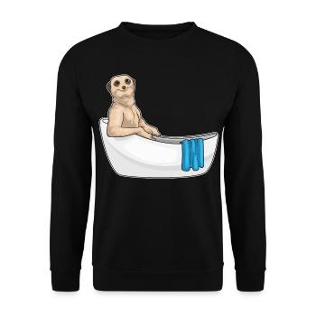 Erdmännchen Baden Badewanne - Unisex Pullover - Schwarz - Vorne - Alina (178cm) & Michal (187cm)