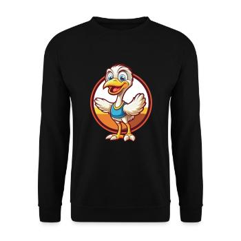 Ostrich Funny Kawaii Cartoon Clipart Animal Pet - Unisex Sweatshirt - black - Front - Alina (178cm) & Michal (187cm)