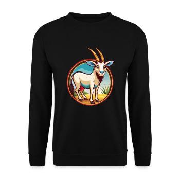 Oryx mignon drôle Kawaii dessin animé Clipart animal de compagnie - Sweat-shirt Unisexe - noir - Devant - Alina (178cm) & Michal (187cm)