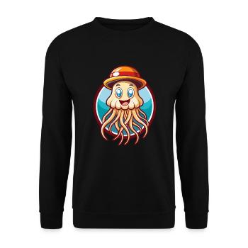 Méduse Drôle Kawaii Dessin animé Clipart Animal de compagnie - Sweat-shirt Unisexe - noir - Devant - Alina (178cm) & Michal (187cm)