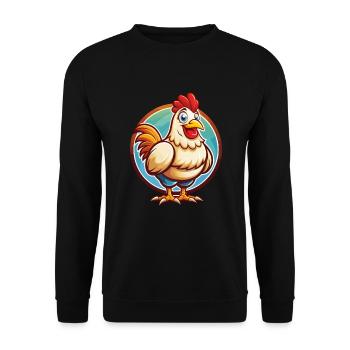 Poule mignon drôle Kawaii dessin animé Clipart animal de compagnie - Sweat-shirt Unisexe - noir - Devant - Alina (178cm) & Michal (187cm)