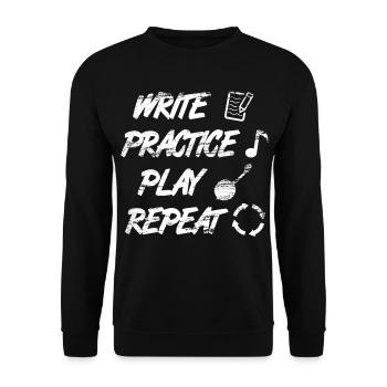 Funny banjo saying - Unisex Sweatshirt - black - Front - Alina (178cm) & Michal (187cm)