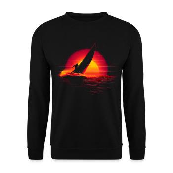 Vintage Windsurfen - Unisex Pullover - Schwarz - Vorne - Alina (178cm) & Michal (187cm)