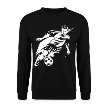 Croquis de footballeur - Sweat-shirt Unisexe - noir - Devant - Alina (178cm) & Michal (187cm)