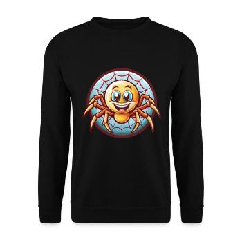 Spider Funny Kawaii Cartoon Clipart Animal Pet - Unisex Sweatshirt - black - Front - Alina (178cm) & Michal (187cm)