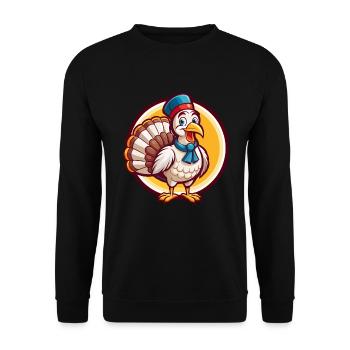 Turkey Funny Kawaii Cartoon Clipart Animal Pet - Unisex Sweatshirt - black - Front - Alina (178cm) & Michal (187cm)