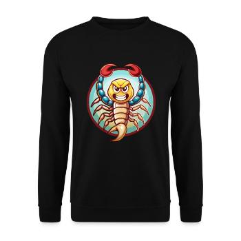 Skorpion Lustig Kawaii Cartoon Clipart Tier Haustier - Unisex Pullover - Schwarz - Vorne - Alina (178cm) & Michal (187cm)
