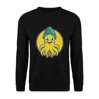 Squid Cute Kawaii Cartoon Clipart Pet Animal - Unisex Sweatshirt - black - Front - Alina (178cm) & Michal (187cm)