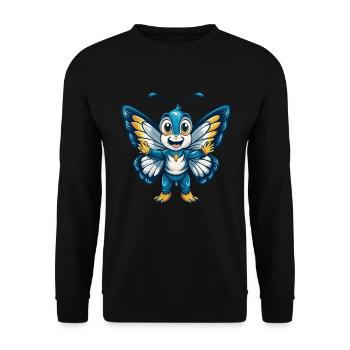 papillon cool kawaii dessin animé personnage clipart - Sweat-shirt Unisexe - noir - Devant - Alina (178cm) & Michal (187cm)