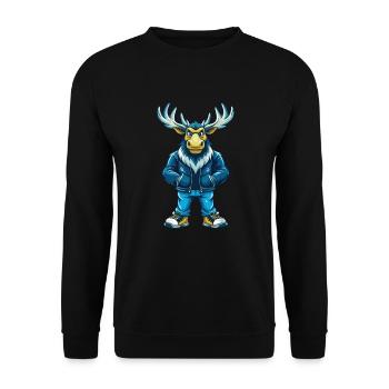 orignal cool kawaii dessin animé personnage clipart - Sweat-shirt Unisexe - noir - Devant - Alina (178cm) & Michal (187cm)