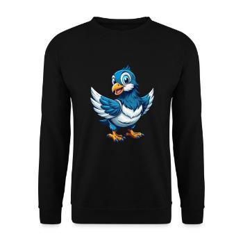 Dove Cool Kawaii Cartoon Character Clipart - Unisex Sweatshirt - black - Front - Alina (178cm) & Michal (187cm)