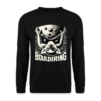 Bouldering Lemur Climbing Gift - Unisex Sweatshirt - black - Front - Alina (178cm) & Michal (187cm)