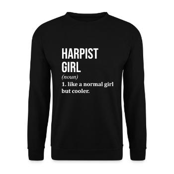 harpe - Sweat-shirt Unisexe - noir - Devant - Alina (178cm) & Michal (187cm)