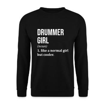 Drummer - Unisex Sweatshirt - black - Front - Alina (178cm) & Michal (187cm)
