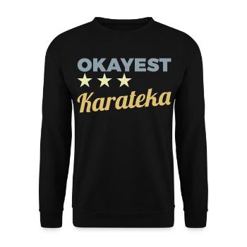 Okayest Karateka - Unisex Pullover - Schwarz - Vorne - Alina (178cm) & Michal (187cm)