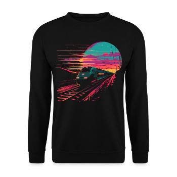 Chemin de fer - Sweat-shirt Unisexe - noir - Devant - Alina (178cm) & Michal (187cm)