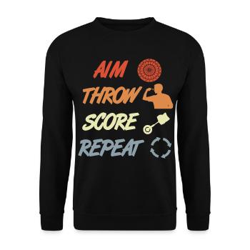 Darts Motivation - Unisex Sweatshirt - black - Front - Alina (178cm) & Michal (187cm)