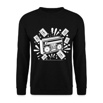 Ghettoblaster, Musik, Nostalgie - Unisex Pullover - Schwarz - Vorne - Alina (178cm) & Michal (187cm)
