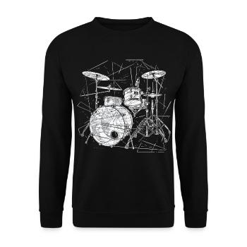 Drums Graphics - Unisex Sweatshirt - black - Front - Alina (178cm) & Michal (187cm)