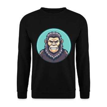 BigFoot Kawaii Cartoon Character Animal Pet Face - Unisex Sweatshirt - black - Front - Alina (178cm) & Michal (187cm)