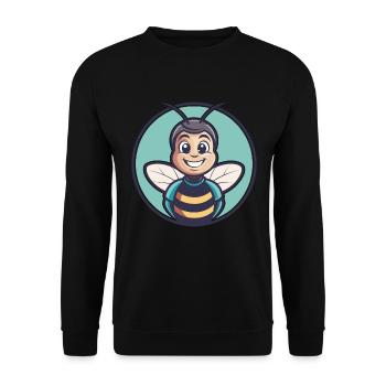 Abeille Kawaii Dessin Animé Personnage Animal Animal Visage - Sweat-shirt Unisexe - noir - Devant - Alina (178cm) & Michal (187cm)