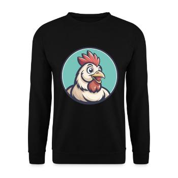 poulet kawaii dessin animé personnage animal visage d’animal - Sweat-shirt Unisexe - noir - Devant - Alina (178cm) & Michal (187cm)