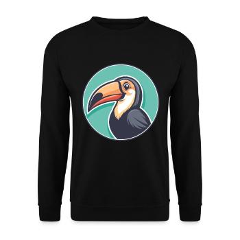 Toucan Kawaii Dessin animé Personnage Animal Animal Visage - Sweat-shirt Unisexe - noir - Devant - Alina (178cm) & Michal (187cm)