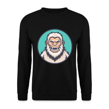 Yeti Kawaii Cartoon Character Animal Pet Face - Unisex Sweatshirt - black - Front - Alina (178cm) & Michal (187cm)