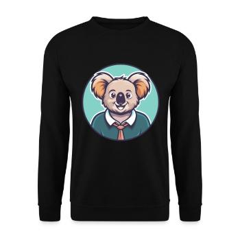 Koala Kawaii Cartoon Character Animal Pet Face - Unisex Sweatshirt - black - Front - Alina (178cm) & Michal (187cm)