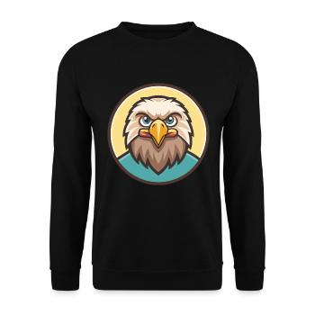 aigle kawaii dessin animé personnage animal visage d’animal de compagnie - Sweat-shirt Unisexe - noir - Devant - Alina (178cm) & Michal (187cm)