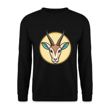 Oryx Kawaii Dessin animé Personnage Animal Animal Visage - Sweat-shirt Unisexe - noir - Devant - Alina (178cm) & Michal (187cm)