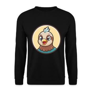 Dove Kawaii Cartoon Character Animal Pet Face - Unisex Sweatshirt - black - Front - Alina (178cm) & Michal (187cm)