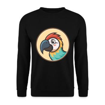 Perroquet Kawaii Dessin animé Personnage Animal Animal Visage - Sweat-shirt Unisexe - noir - Devant - Alina (178cm) & Michal (187cm)