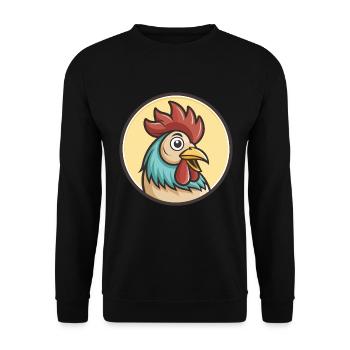 Coq Kawaii Dessin animé Personnage Animal Visage D’animal - Sweat-shirt Unisexe - noir - Devant - Alina (178cm) & Michal (187cm)