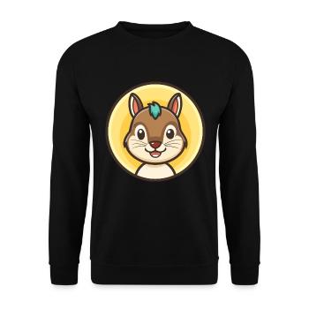 Squirrel Kawaii Cartoon Character Animal Pet Face - Unisex Sweatshirt - black - Front - Alina (178cm) & Michal (187cm)