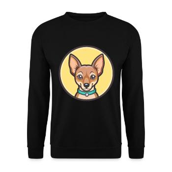 Abyssinian Sand Terrier Dog Breed Cartoon Kawaii - Unisex Sweatshirt - black - Front - Alina (178cm) & Michal (187cm)
