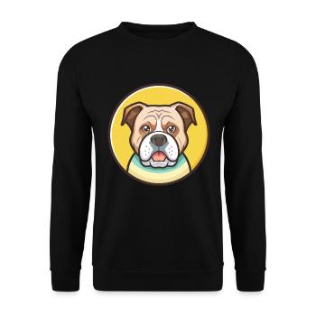 Dessin animé de race de chien bouledogue américain kawaii clipart - Sweat-shirt Unisexe - noir - Devant - Alina (178cm) & Michal (187cm)