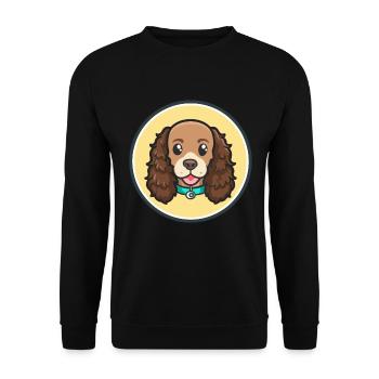 Race de chien épagneul d'eau américain dessin animé kawaii - Sweat-shirt Unisexe - noir - Devant - Alina (178cm) & Michal (187cm)