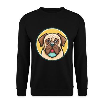 Assyrian Mastiff Dog Breed Cartoon Kawaii Clipart - Unisex Sweatshirt - black - Front - Alina (178cm) & Michal (187cm)
