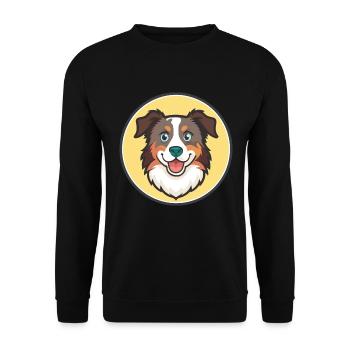 Australian Shepherd Dog Breed Funny Cartoon Kawaii - Unisex Sweatshirt - black - Front - Alina (178cm) & Michal (187cm)