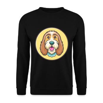 Basset Griffon Vendéen Race de chien Dessin animé Kawaii - Sweat-shirt Unisexe - noir - Devant - Alina (178cm) & Michal (187cm)