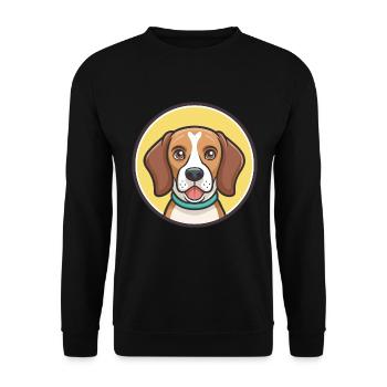 Beagle Harrier Hunderasse Cartoon Kawaii Clipart - Unisex Pullover - Schwarz - Vorne - Alina (178cm) & Michal (187cm)