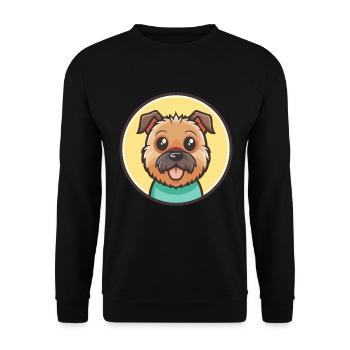 Border Terrier Dog Breed Cartoon Kawaii Clipart - Unisex Sweatshirt - black - Front - Alina (178cm) & Michal (187cm)