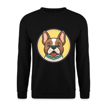 Braque Du Bourbonnais Hunderasse Cartoon Kawaii Haustier - Unisex Pullover - Schwarz - Vorne - Alina (178cm) & Michal (187cm)