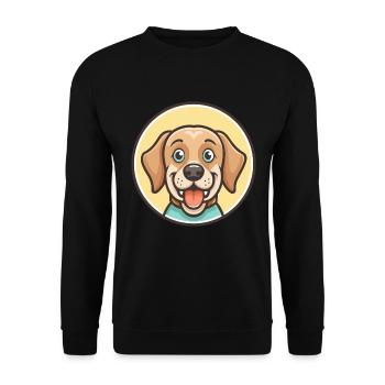 Broholmer Hund Rasse Cartoon Kawaii Clipart Tier - Unisex Pullover - Schwarz - Vorne - Alina (178cm) & Michal (187cm)