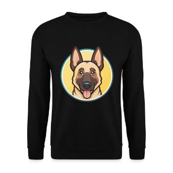 Belge Malinois Chien Race Dessin animé Kawaii Clipart - Sweat-shirt Unisexe - noir - Devant - Alina (178cm) & Michal (187cm)