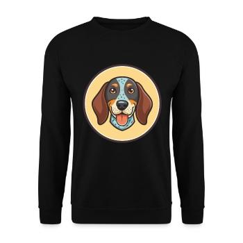 Bluetick Coonhound Dog Breed Cartoon Kawaii - Unisex Sweatshirt - black - Front - Alina (178cm) & Michal (187cm)