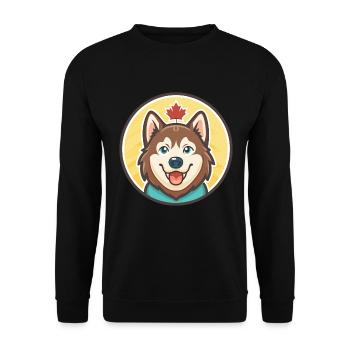 Chien chien chien Labrador Labrador Race Dessin animé Kawaii - Sweat-shirt Unisexe - noir - Devant - Alina (178cm) & Michal (187cm)